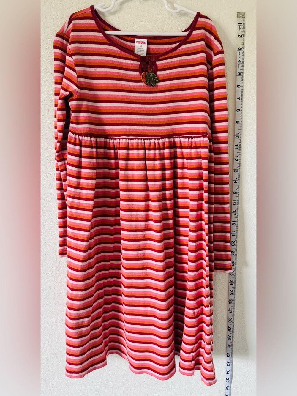 Gymboree Red & Pink Striped Skater Dress Size 10